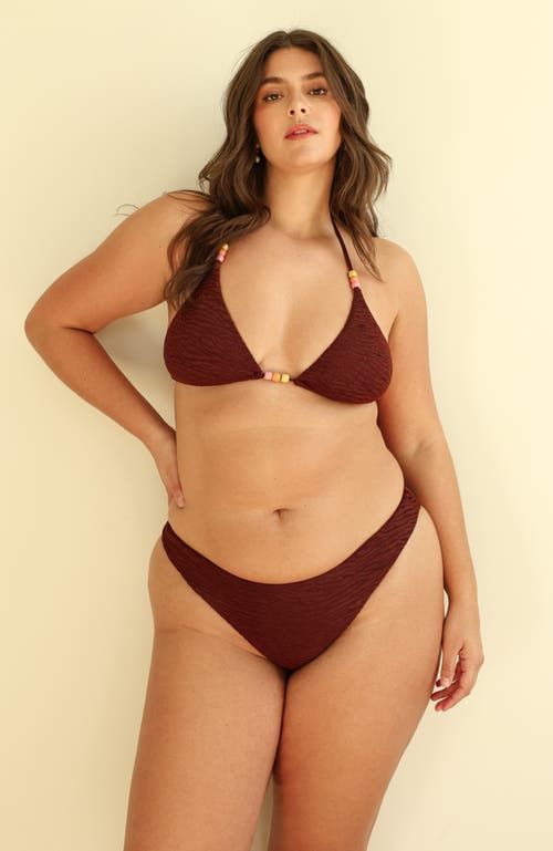 Dippin Daisys Bali Triangle Bikini Top In Mocha Crinkle