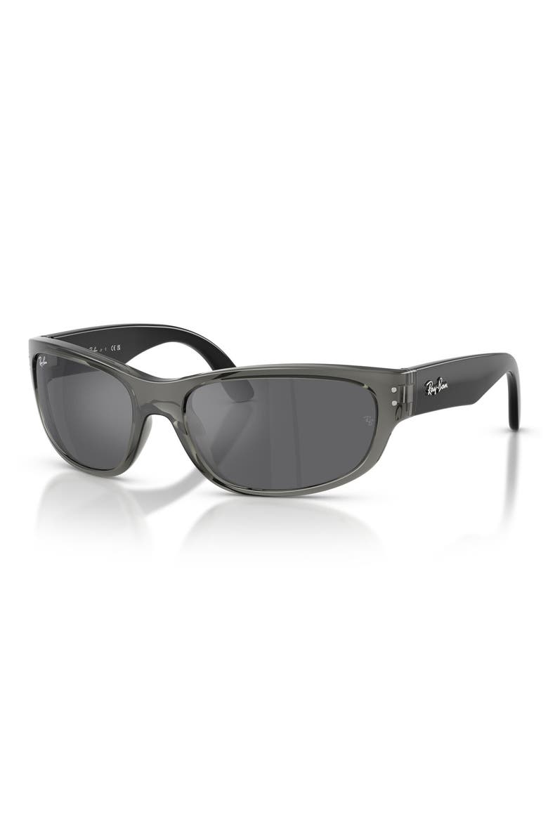 Kids' 55mm Square Sunglasses, Alternate, color, TRANSPARENT GREY / GREY SILVER