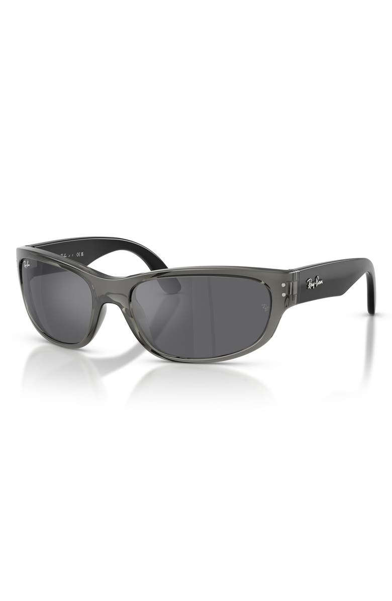 Ray-Ban Kids' 55mm Square Sunglasses, Alternate, color, Transparent Grey / Grey Silver