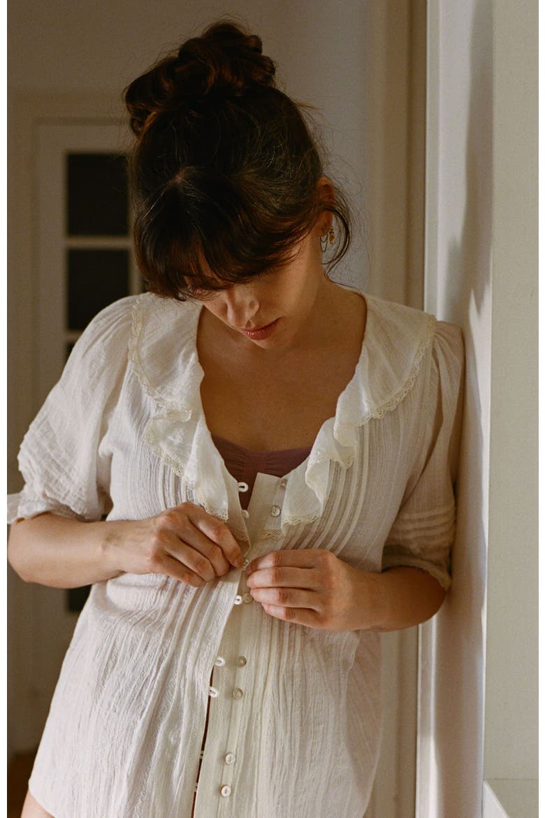 The Lou Lou Nursing Blouse, Alternate, color, Vanilla