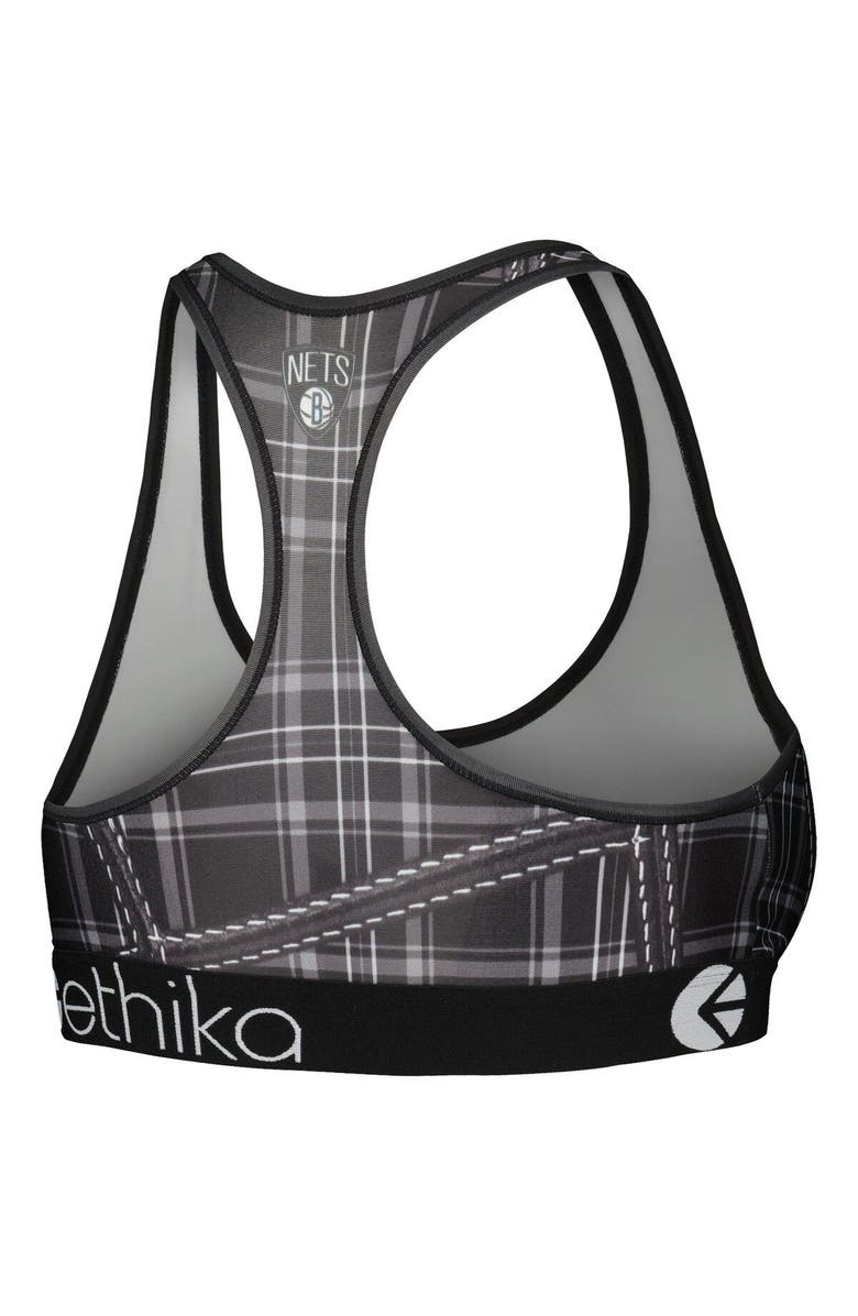 Ethika Women's Ethika Black Brooklyn Nets Racerback Sports Bra, Alternate, color,