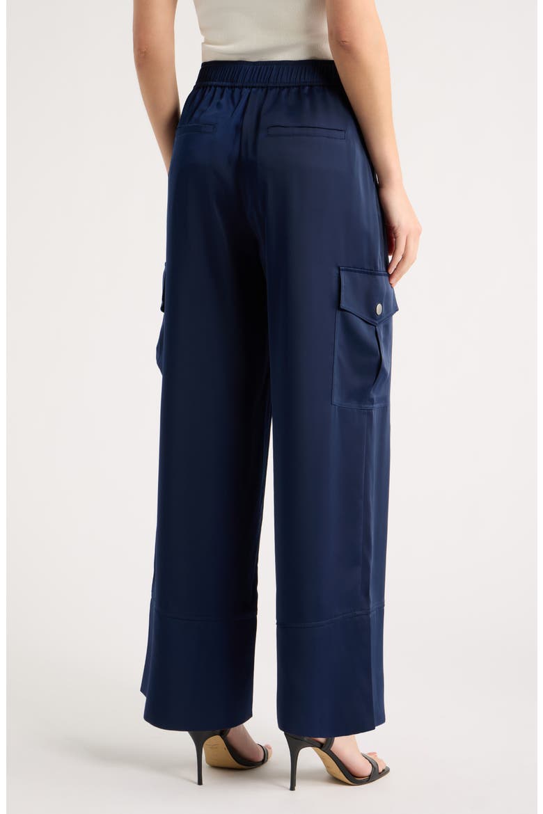 Wide Leg Bellows Pocket Trouser Pants, Alternate, color, EVENING BLUE
