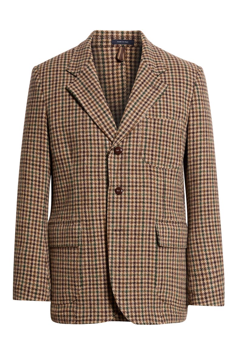 Houndcheck Games Tweed Sport Coat, Alternate, color, BROWN/ GREEN