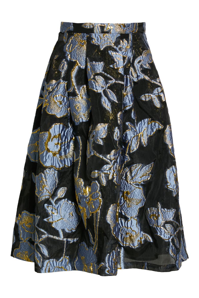 Tove Floral Organza Skirt, Alternate, color, 2001 FLOWER FOLIAGE GOLD