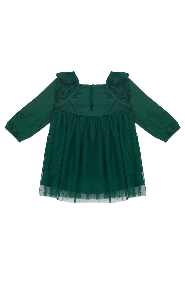 Isobella & Chloe Isobella and Chloe Mistletoe Emerald Tulle Dress for Toddler Girls., Alternate, color, Green