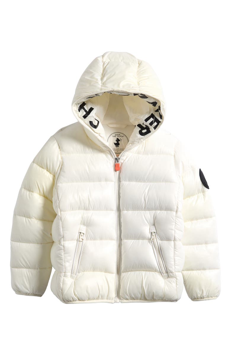Save The Duck Kids' Kate Hooded Puffer Jacket, Main, color, Off White