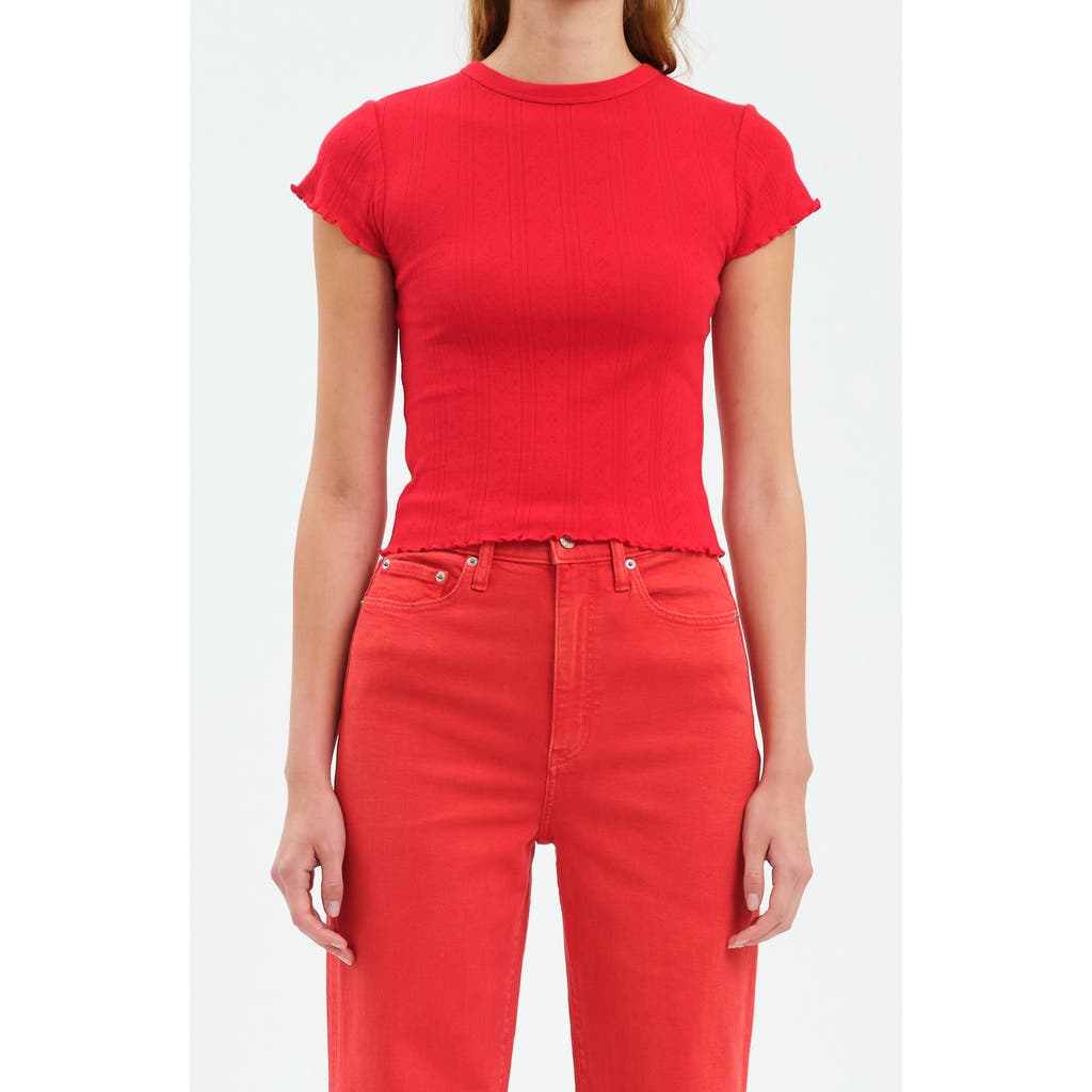 DAZE DAZE LILY COTTON POINTELLE T-SHIRT