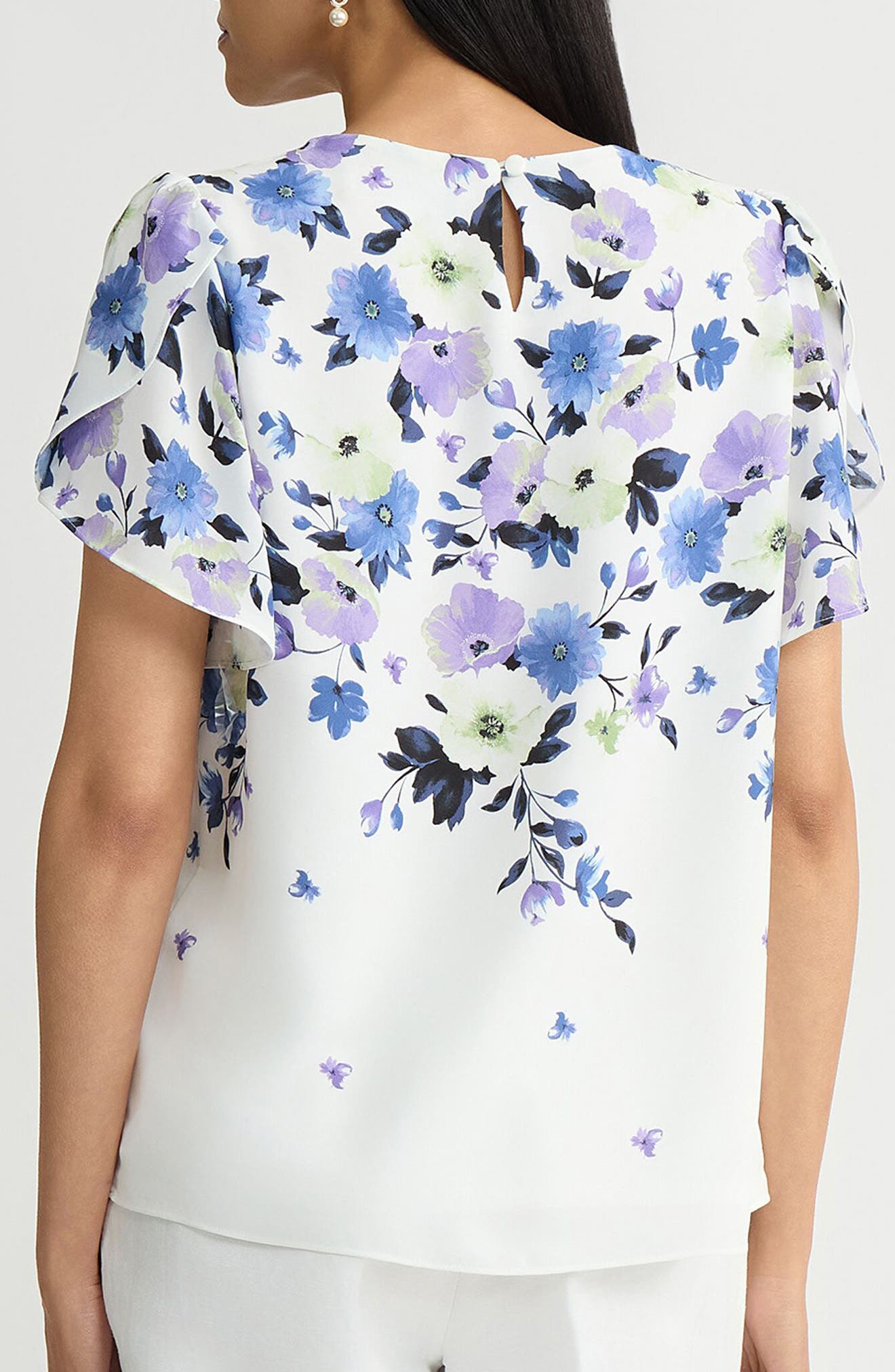 Print Flutter Sleeve Top - image 2