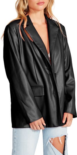 Faux Leather Boyfriend Blazer