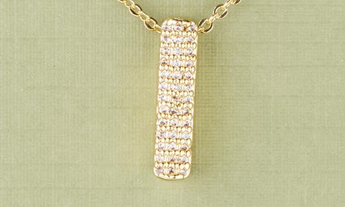 Leith Pavé Cubic Zirconia Initial Pendant Necklace In Gold