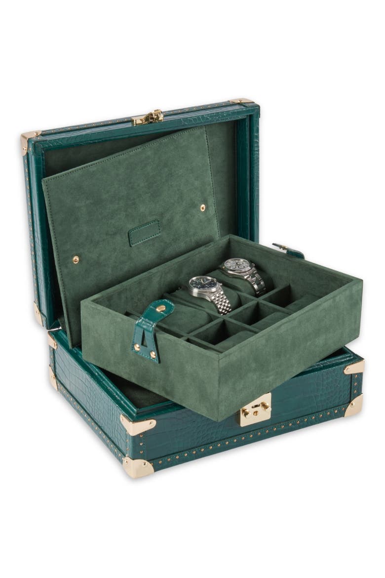8-Watch Storage Case, Alternate, color, GREEN MULTI COLOR