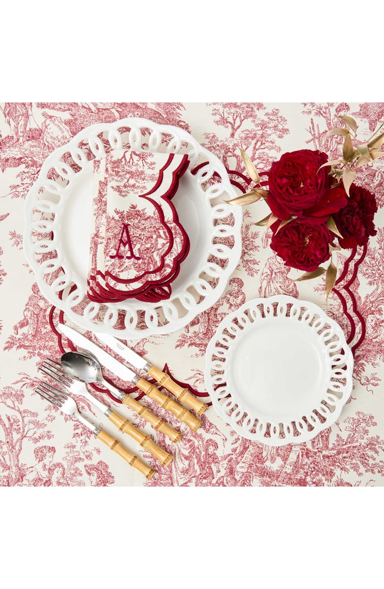 Mrs. Alice Claudette Burgundy Toile Napkins, Alternate, color, Red