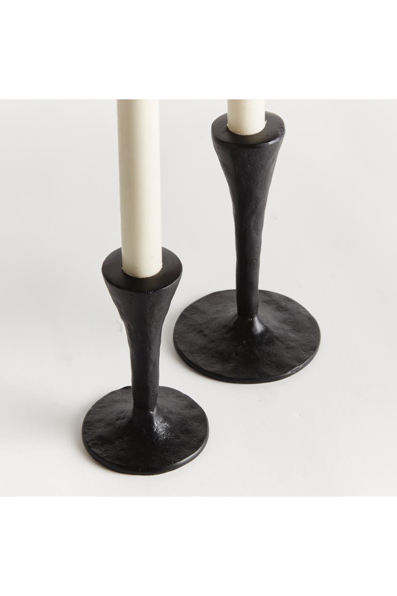 Noah Taper Holders, Set of 2 - Black, Cast Aluminum Design, Alternate, color, Black