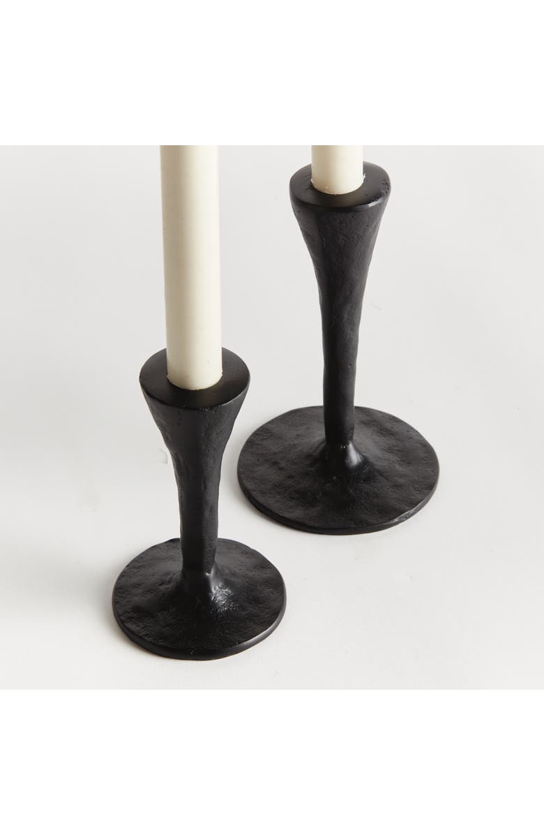 Napa Home & Garden Noah Taper Holders, Set of 2 - Black, Cast Aluminum Design, Alternate, color, Black