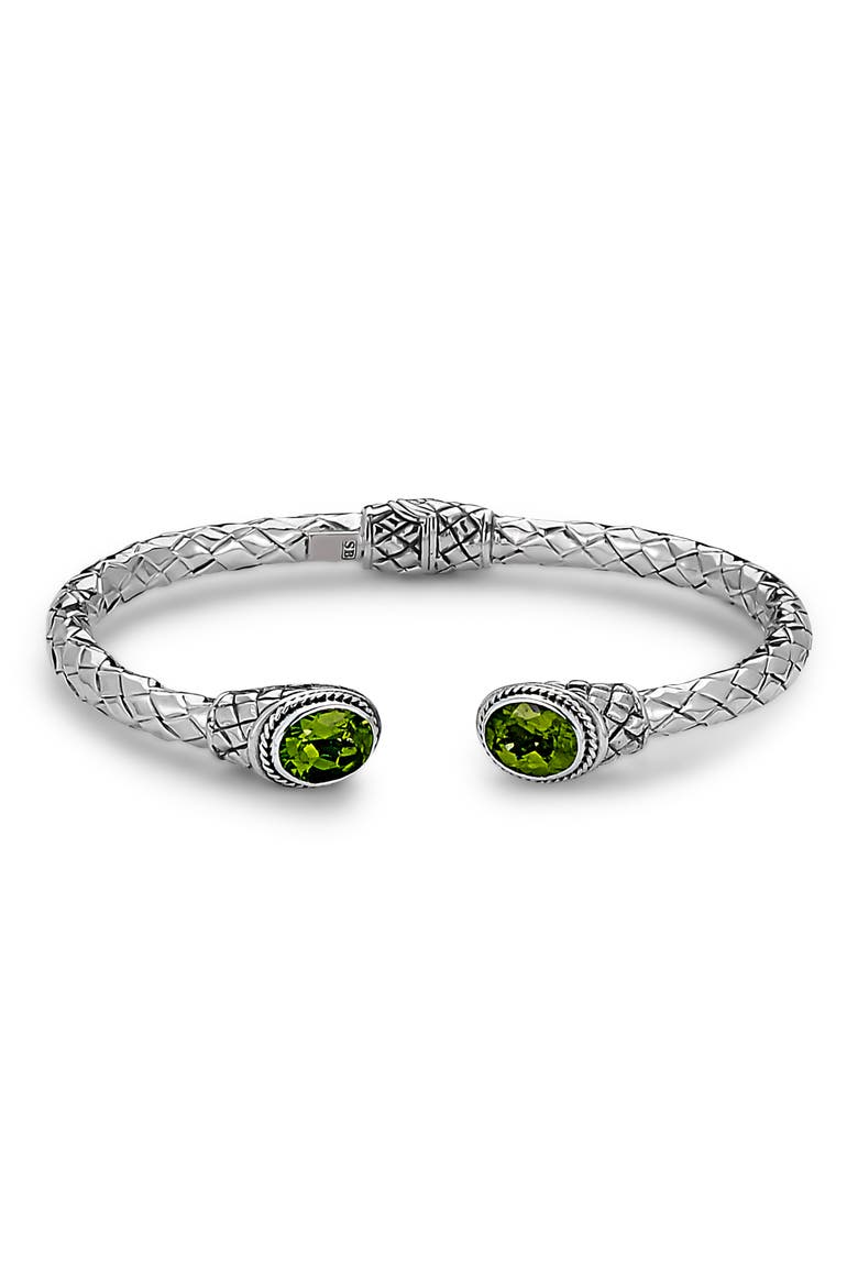 Woven Tipped Bangle, Main, color, PERIDOT