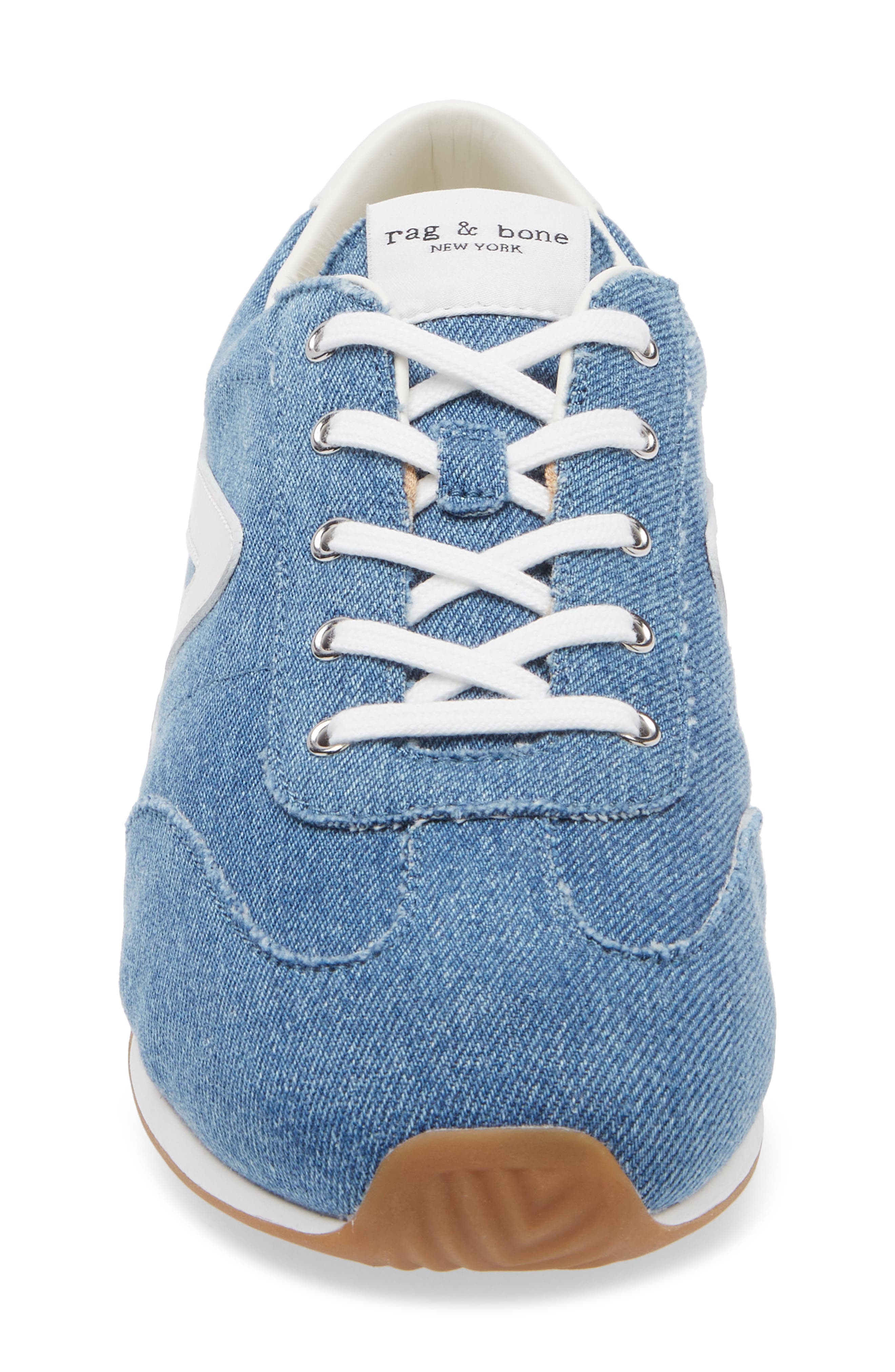 rag & bone Retro Runner Slim Sneaker, Alternate, color, Medium Wash Denim