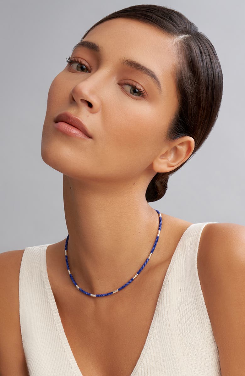 LAGOS Blue Caviar Ceramic Beaded Necklace, Alternate, color, Blue