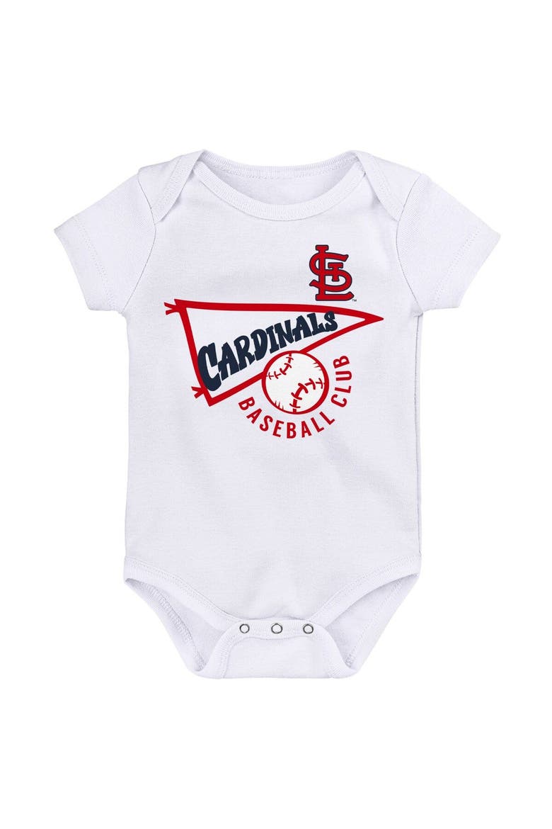 Infant Navy/White/Heather Gray St. Louis Cardinals Biggest Little Fan 3-Pack Bodysuit Set, Alternate, color, Navy