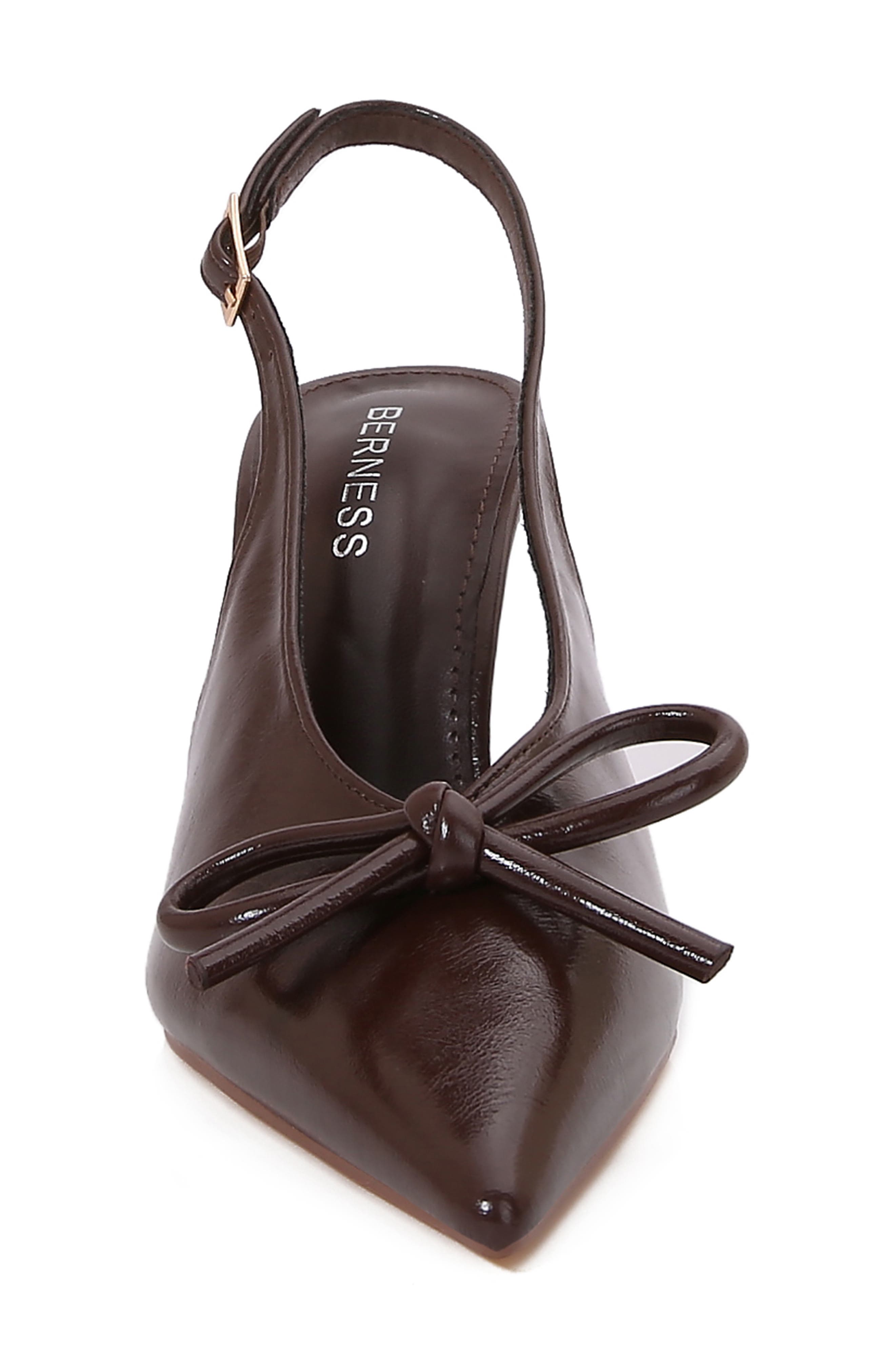 Edda Pointed Toe Slingback Pump, Alternate, color, BROWN