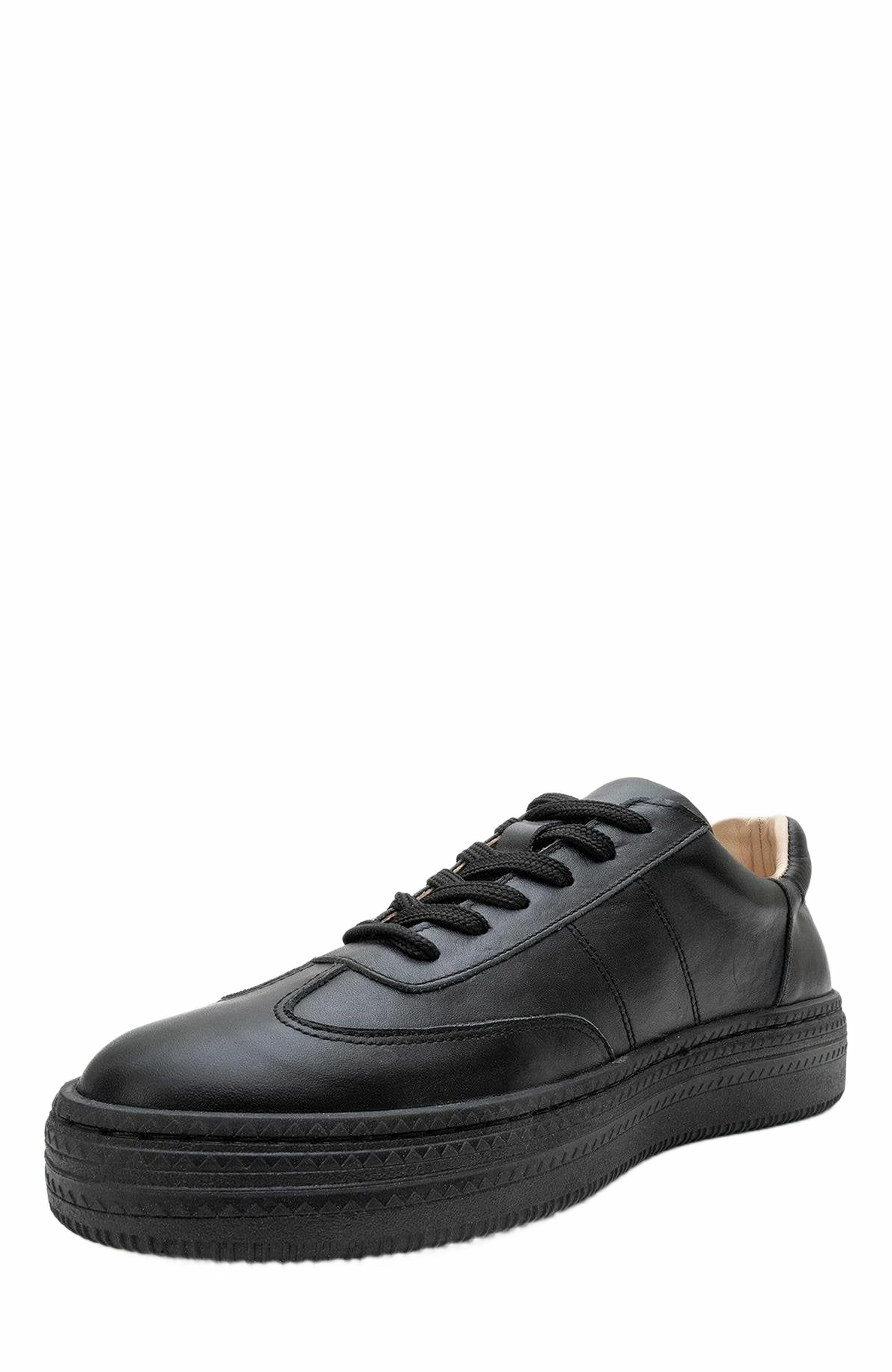 Forever & Always Shoes Fyore Leather Sneakers, Alternate, color, Black Leather