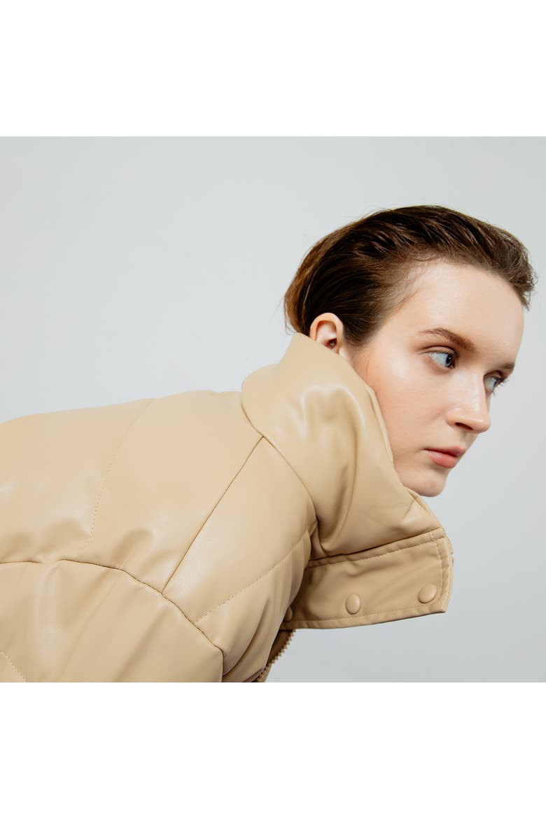 Lyra Quilted Leather Jacket, Alternate, color, Creme
