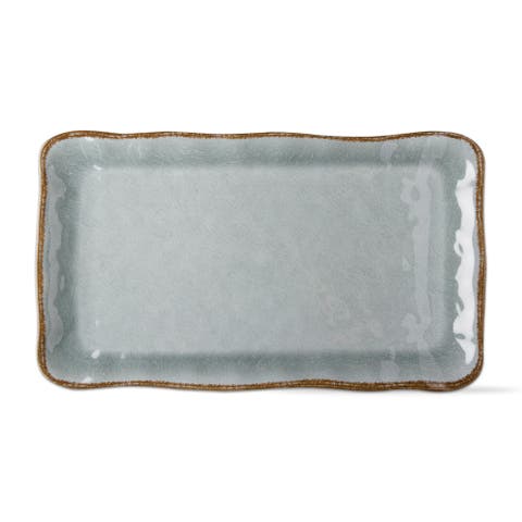 Veranda Slate Blue Melamine Serving Platter Dishwasher Safe
