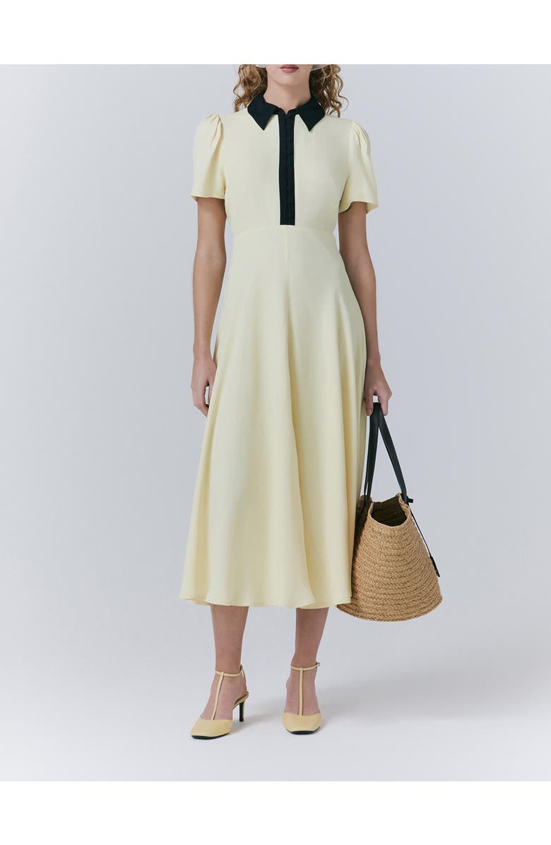 Ghost London Bethan Crepe Midi Shirt Dress, Alternate, color, Yellow