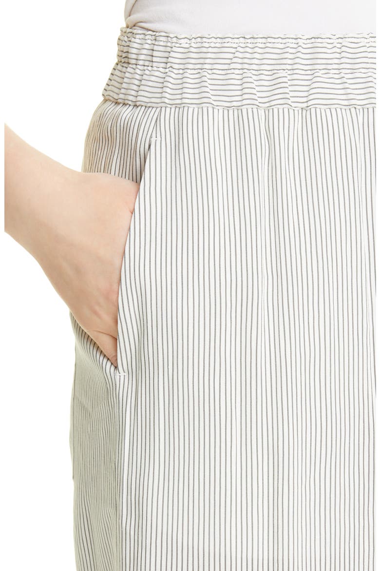 Stripe Linen Blend Crop Pull On Pants, Alternate, color, WHITE/ BLACK