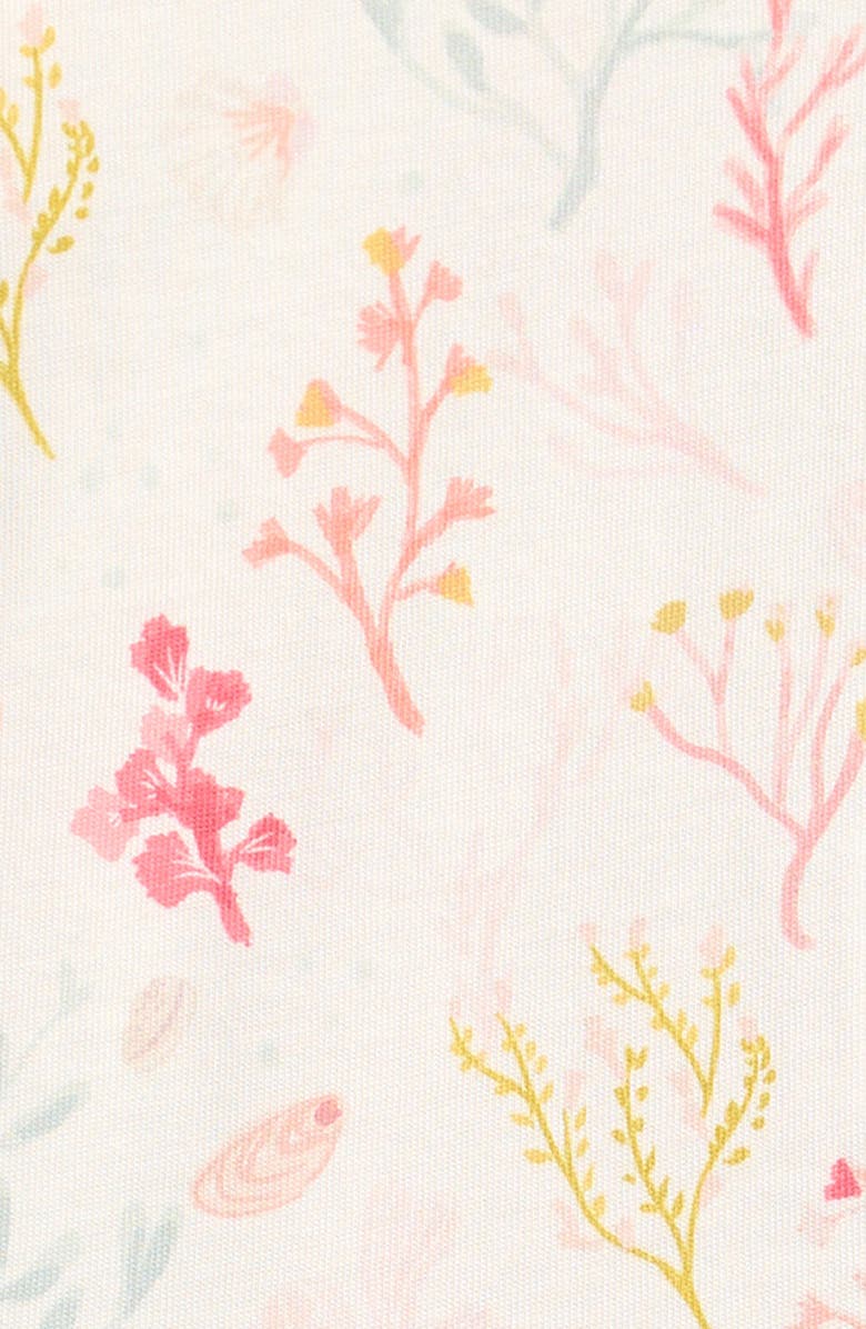 Pehr Mermaid Melody Flutter Sleeve Organic Cotton Bodysuit, Alternate, color, Sea Bloom