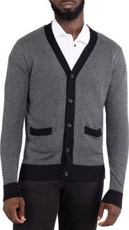 XRAY Herringbone V-Neck Button Front Cardigan