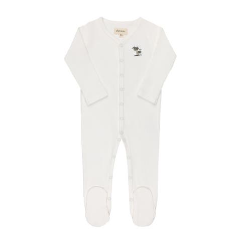 Embroidered Palm Trees Collection - Baby Boy Footie