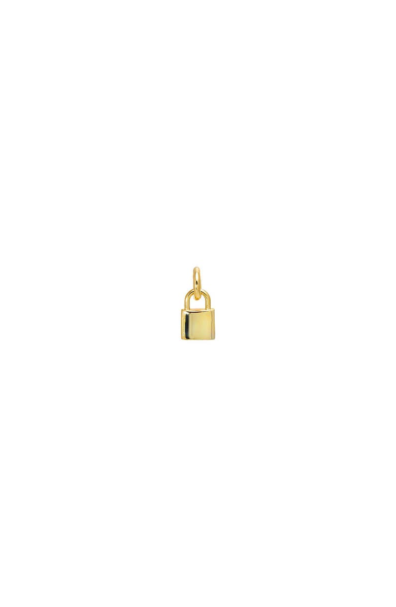 BY ADINA EDEN Solid 3D Lock Charm, Main, color, Gold