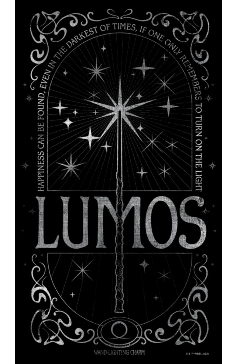 HARRY POTTER Women's Harry Potter Lumos Happiness Spell  Graphic T-Shirt, Alternate, color, Black