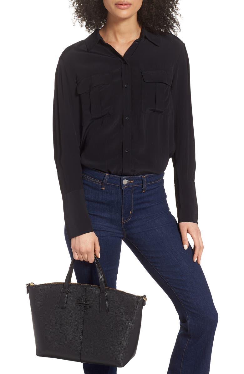 Tory Burch McGraw Leather Satchel, Alternate, color,