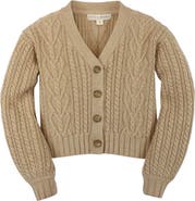 Hope & Henry Baby Girls' Chunky Cable Cardigan, Infant