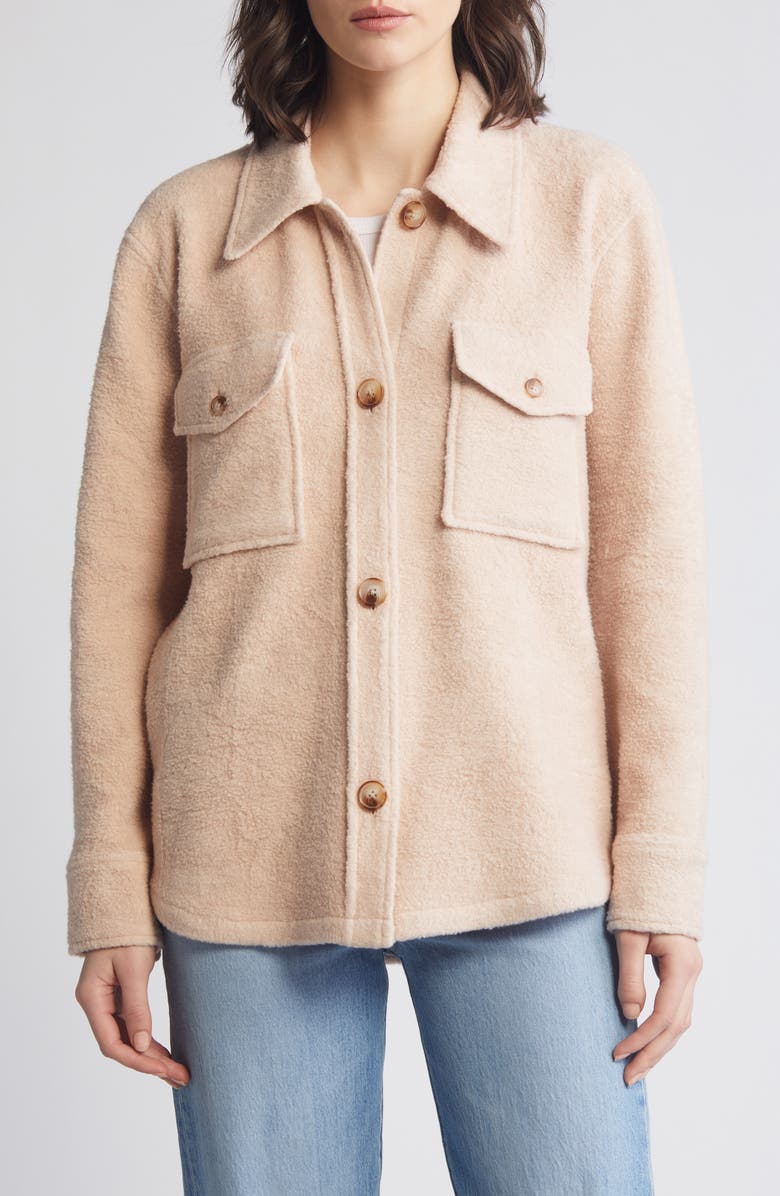 Faherty Holden High Pile Fleece Jacket, Alternate, color, Peach Whip