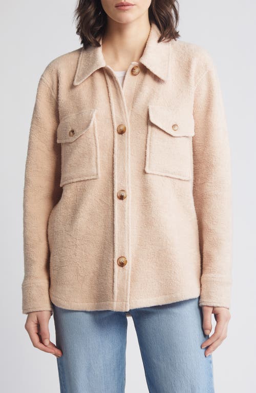 Faherty Holden High Pile Fleece Jacket In Peach Whip
