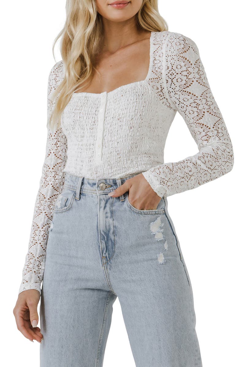 Free the Roses Lace Long Sleeve Top, Alternate, color, 