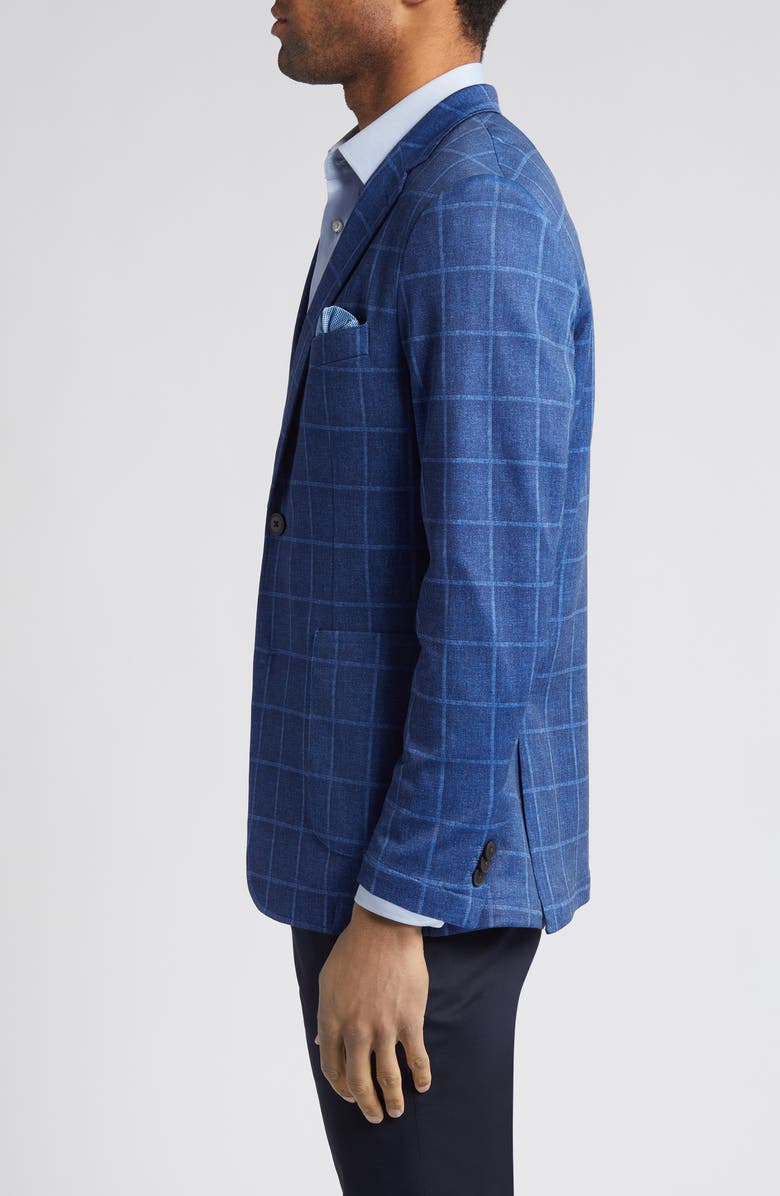 Johnston & Murphy XC Flex<sup>®</sup> Blue Windowpane Check Knit Sport Coat, Alternate, color, 