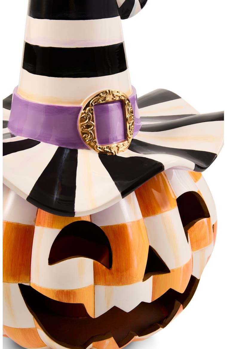 Orange Check Happy Jack Illuminated Halloween Decoration, Alternate, color, ORANGE