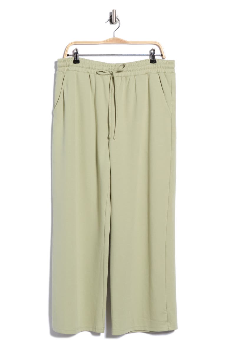Twill Knit Drawstring Wide Leg Pants, Main, color, MINT