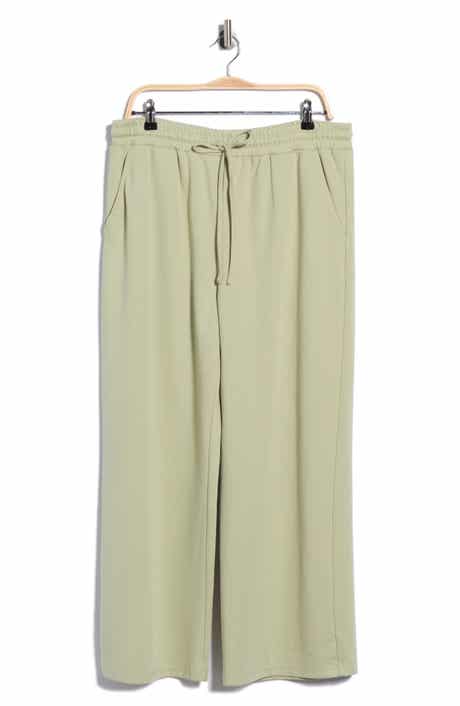 Twill Knit Drawstring Wide Leg Pants