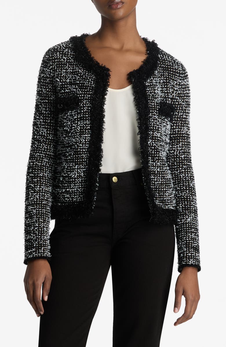ST. JOHN Sparkly Eyelash Tweed Jacket, Main, color, 