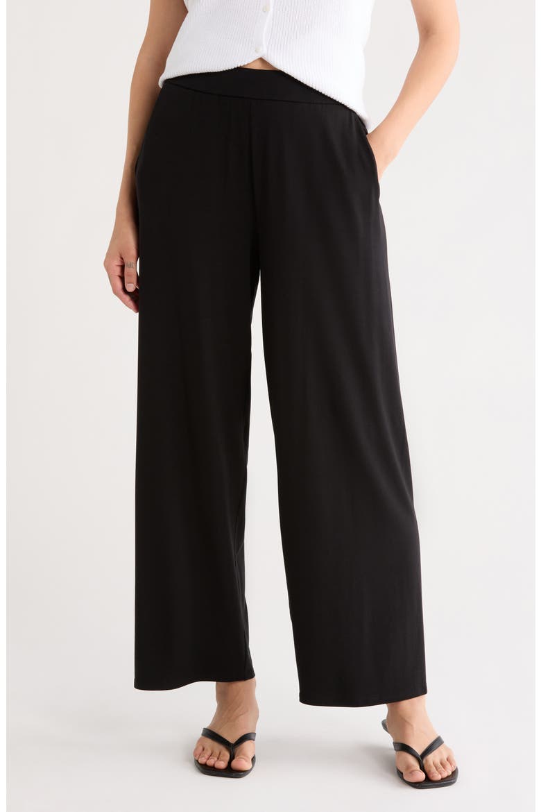 Woven Straight Leg Pants, Main, color, BLACK