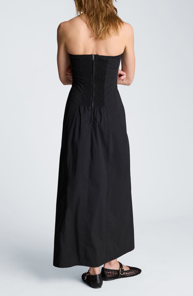 Kenneth Cole Strapless Stretch Poplin Maxi Dress, Alternate, color, Black