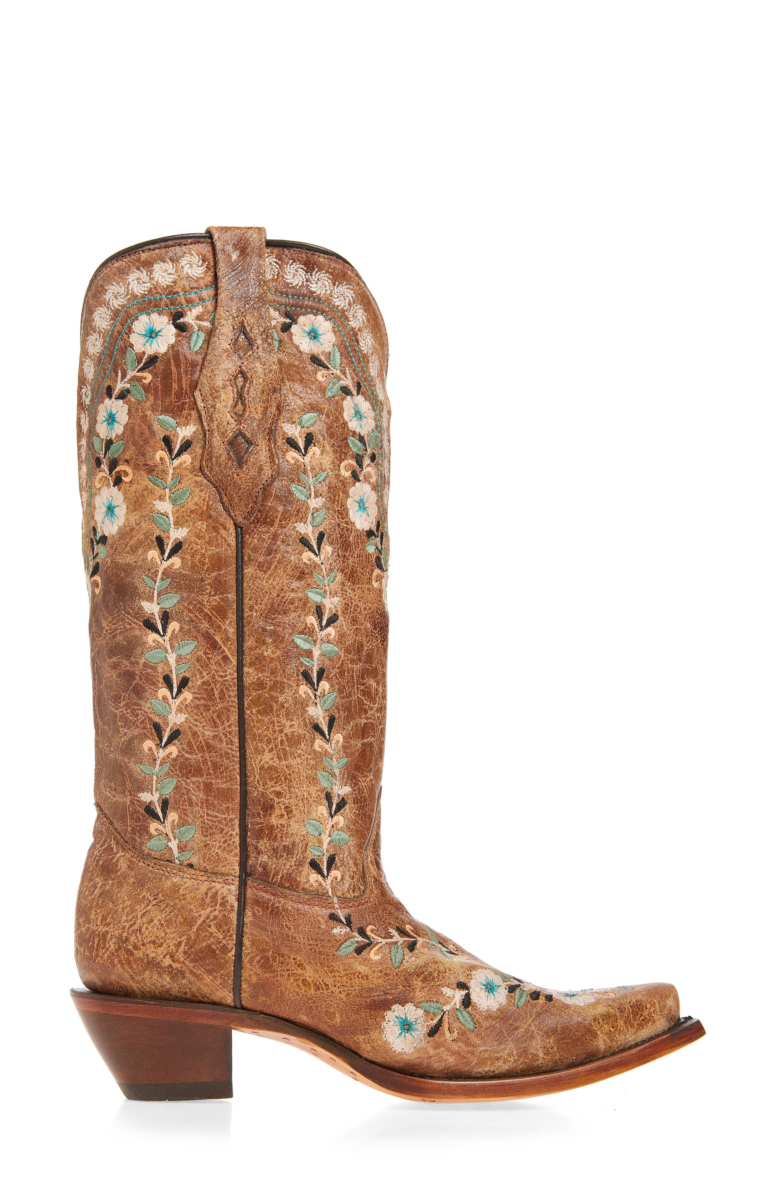 CORRAL Floral Embroidered Western Boot, Alternate, color, 