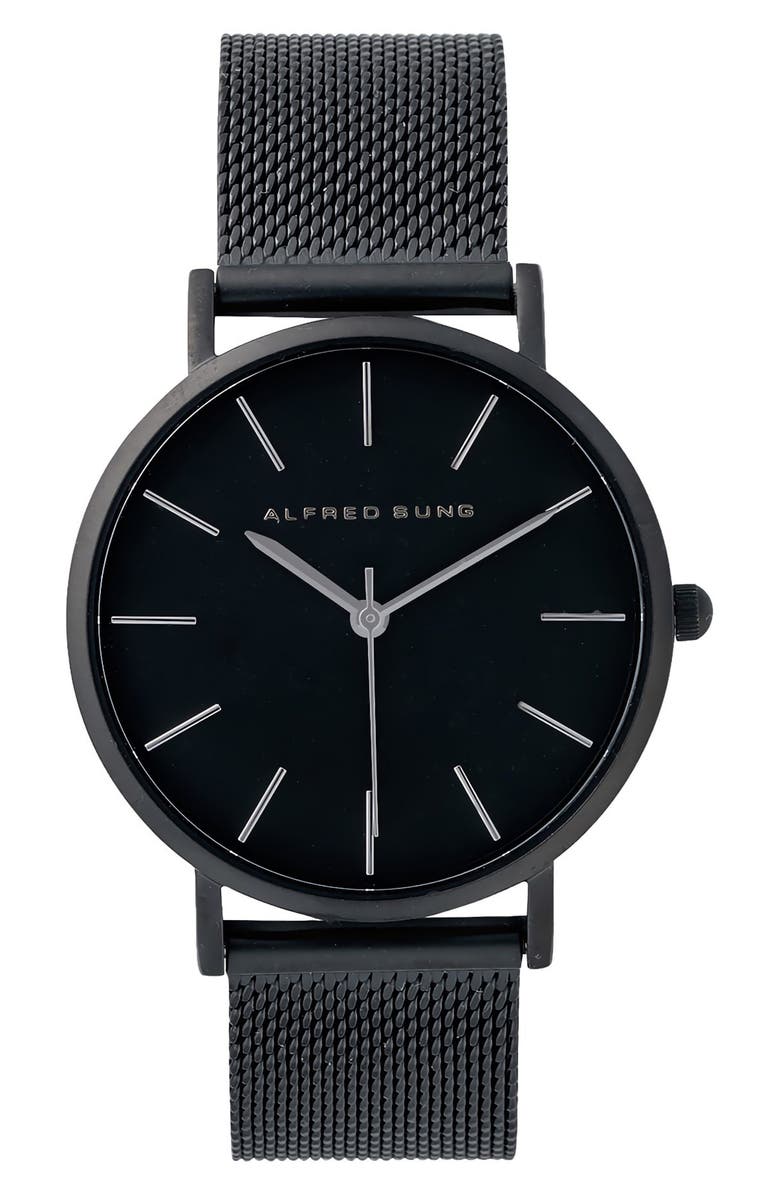 Alfred Sung Muse Mesh Strap Watch, 36mm, Main, color, 
