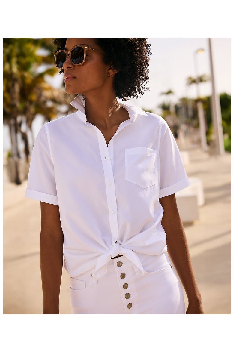 Short Sleeve No Iron Shirt, Alternate, color, White