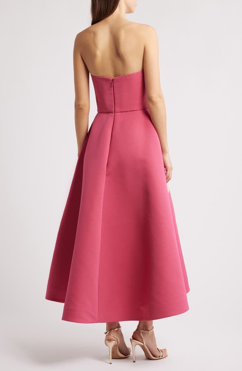 Amsale Sequin Strapless Cocktail Dress, Alternate, color, Cerise