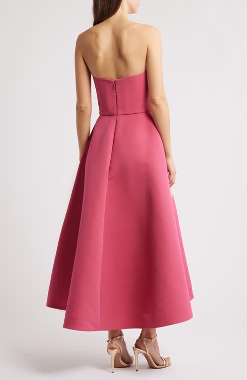 Amsale Sequin Strapless Cocktail Dress In Cerise